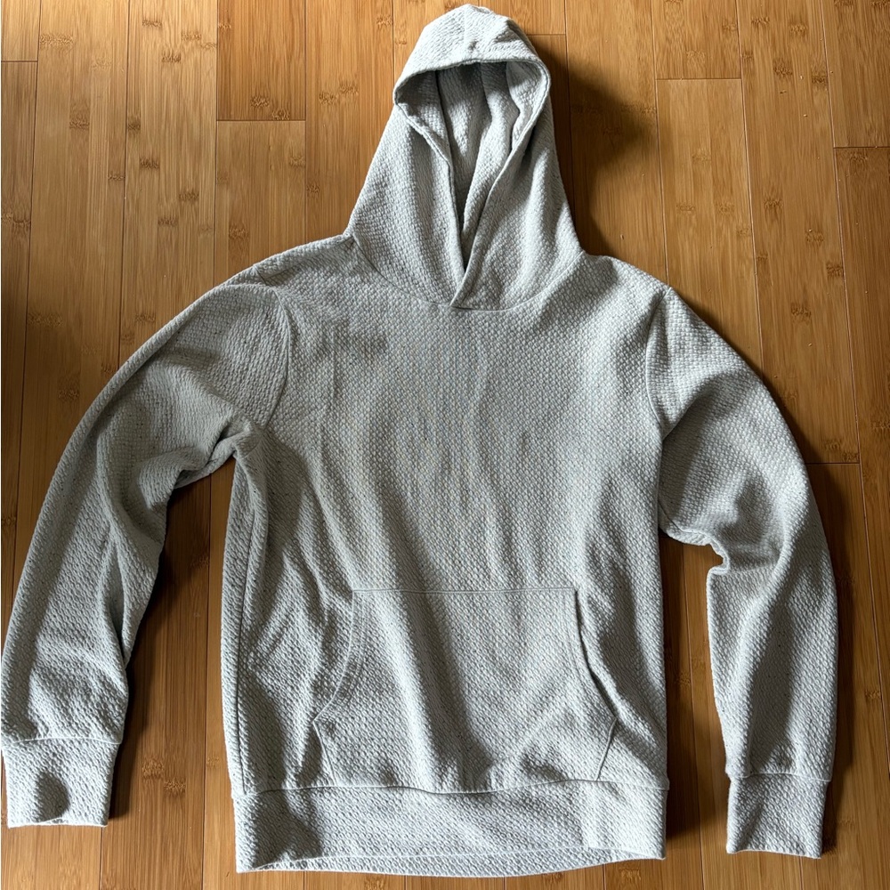 Fleece Factory Textured Beige Hoodie Sweater